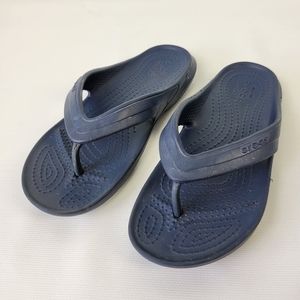 Crocs Blue Slip On Rubber Thong Sandals Sz 1